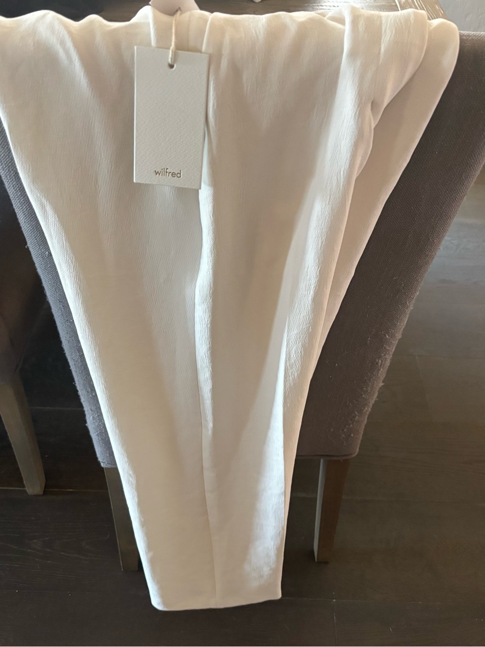 Wilfred Cream Wide-Leg Textured Pants